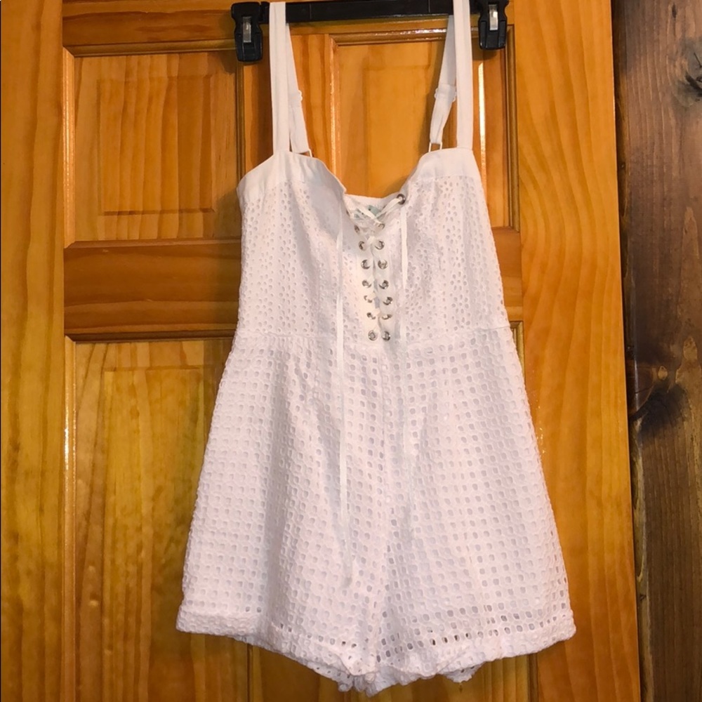 Urban Outfitters white eyelet romper